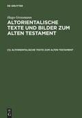 Cover: Altorientalische Texte zum Alten Testament - De Gruyter