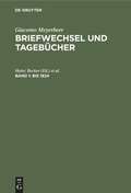 Cover: Bis 1824 - De Gruyter