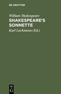 Cover: Shakespeare's Sonnette - De Gruyter