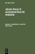 Cover: Hesperus, viertes Heftlein - De Gruyter