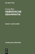 Cover: Satzlehre - De Gruyter Mouton