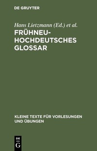 Abbildung von: Frühneuhochdeutsches Glossar - De Gruyter