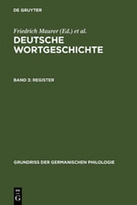Abbildung von: Deutsche Wortgeschichte / Register - De Gruyter