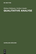 Cover: Qualitative Analyse - De Gruyter