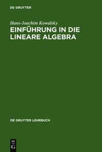 Abbildung von: Einführung in die lineare Algebra - De Gruyter
