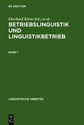 Cover: Betriebslinguistik und Linguistikbetrieb - De Gruyter