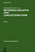 Cover: Betriebslinguistik und Linguistikbetrieb - De Gruyter