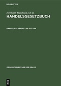 Cover: Handelsgesetzbuch / &sect;&sect; 105 -144 - De Gruyter