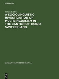Abbildung von: A sociolinguistic investigation of multilingualism in the Canton of Ticino Switzerland - De Gruyter Mouton