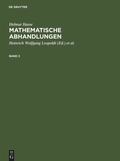 Cover: Mathematische Abhandlungen. 3 - De Gruyter