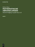 Cover: Mathematische Abhandlungen. 1 - De Gruyter