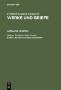 Cover: Klopstock-Bibliographie - De Gruyter
