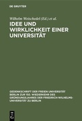 Cover: Idee und Wirklichkeit einer Universit&auml;t - De Gruyter