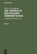 Cover: Die Werke in deutscher &Uuml;bersetzung. Band 5 - De Gruyter