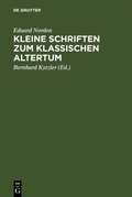 Cover: Kleine Schriften zum klassischen Altertum - De Gruyter