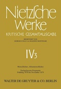 Cover: Menschliches, Allzumenschliches, Band 2: Nachgelassene Fragmente, Fr&uuml;hling 1878 bis November 1879 - De Gruyter