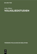 Cover: Volksliedstudien - De Gruyter