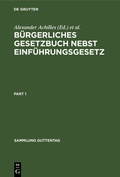 Cover: B&uuml;rgerliches Gesetzbuch nebst Einf&uuml;hrungsgesetz - De Gruyter