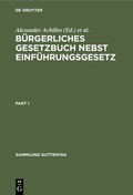 Cover: B&uuml;rgerliches Gesetzbuch nebst Einf&uuml;hrungsgesetz - De Gruyter