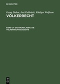 Cover: Georg Dahm; Jost Delbr&uuml;ck; R&uuml;diger Wolfrum: V&ouml;lkerrecht / Die Grundlagen. Die V&ouml;lkerrechtssubjekte - De Gruyter
