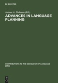 Cover: Advances in language planning - De Gruyter Mouton