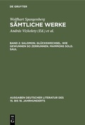 Cover: Salomon. Gl&uuml;ckswechsel. Wie gewunnen so zerrunnen. Mammons Sold. Saul - De Gruyter