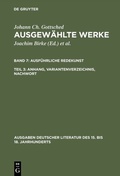 Cover: Ausf&uuml;hrliche Redekunst. Anhang, Variantenverzeichnis, Nachwort - De Gruyter