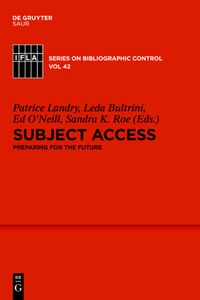 Abbildung von: Subject Access - De Gruyter Saur