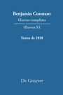 Cover: Textes de 1818 - De Gruyter
