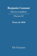 Cover: Textes de 1818 - De Gruyter