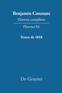 Cover: Textes de 1818 - De Gruyter