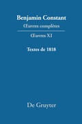 Cover: Textes de 1818 - De Gruyter