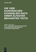 Cover: Uebersetzung der syrischen im Sinaikloster gefundenen Palimpsesthandschrift - De Gruyter