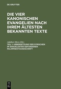 Cover: Uebersetzung der syrischen im Sinaikloster gefundenen Palimpsesthandschrift - De Gruyter