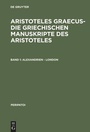 Cover: Alexandrien - London - De Gruyter