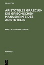 Cover: Alexandrien - London - De Gruyter