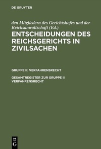 Abbildung von: Gesamtregister zur Gruppe II Verfahrensrecht - De Gruyter