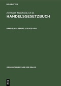 Cover: Handelsgesetzbuch / &sect;&sect; 425-460 - De Gruyter