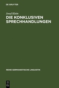 Cover: Die konklusiven Sprechhandlungen - De Gruyter