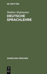 Abbildung von: Deutsche Sprachlehre - De Gruyter Mouton