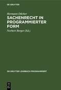 Cover: Sachenrecht in programmierter Form - De Gruyter