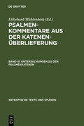 Cover: Untersuchungen zu den Psalmenkatenen - De Gruyter