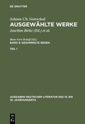 Cover: Gesammelte Reden. 1. Teil - De Gruyter