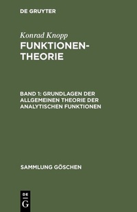 Abbildung von: Grundlagen der allgemeinen Theorie der analytischen Funktionen - De Gruyter