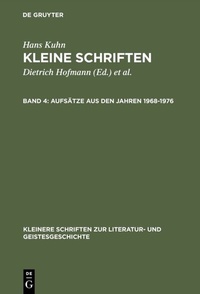 Abbildung von: Aufsätze aus den Jahren 1968-1976 - De Gruyter