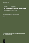 Cover: Deutsche Sprachkunst. Erster Teil - De Gruyter