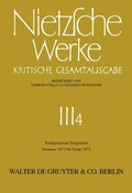 Cover: Nachgelassene Fragmente Sommer 1872 - Ende 1874 - De Gruyter