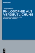 Cover: Philosophie als Verdeutlichung - De Gruyter