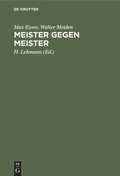 Cover: Meister gegen Meister - De Gruyter