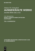 Cover: Versuch einer Critischen Dichtkunst. Kommentar - De Gruyter